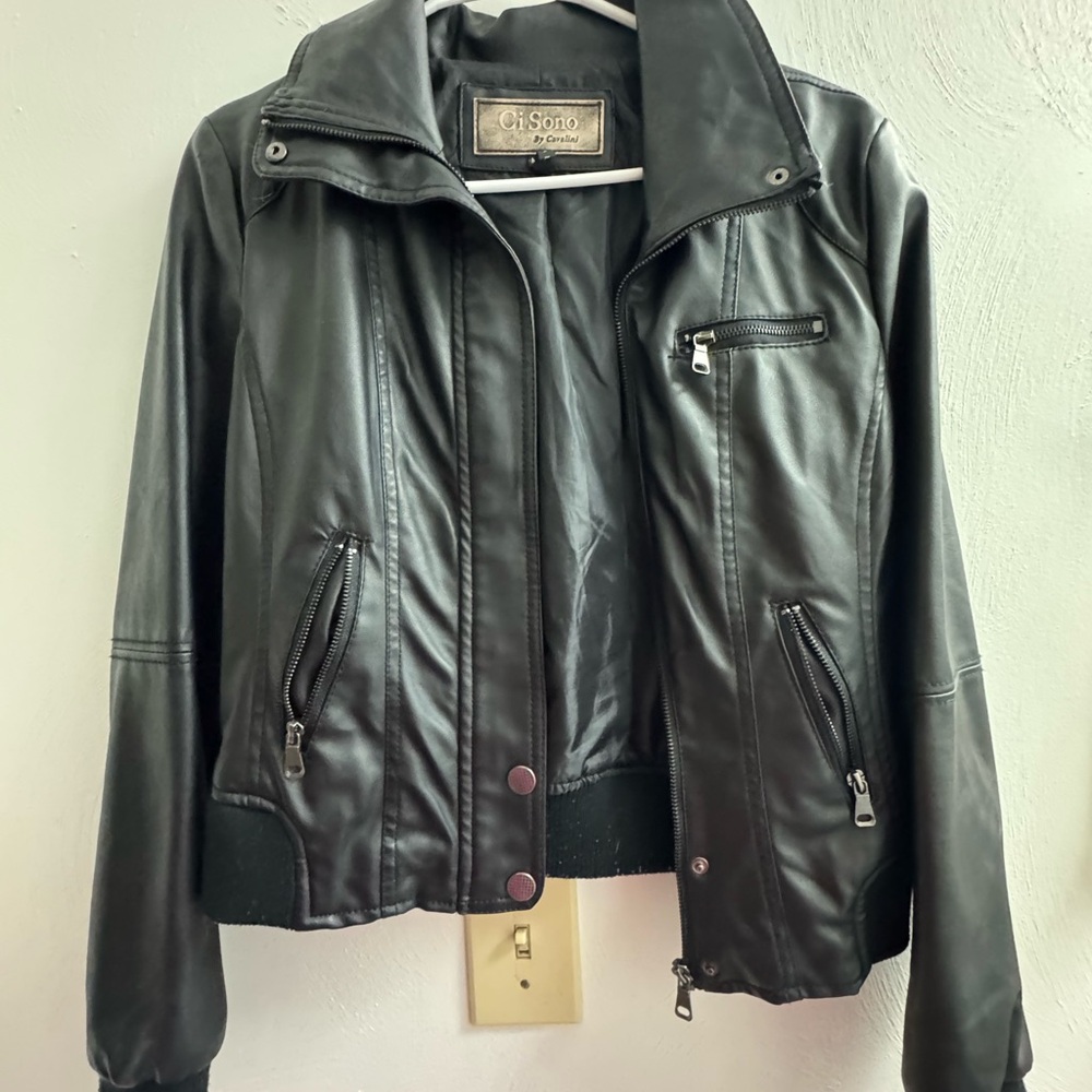 Ci Sono Women's Leather Jacket in Black